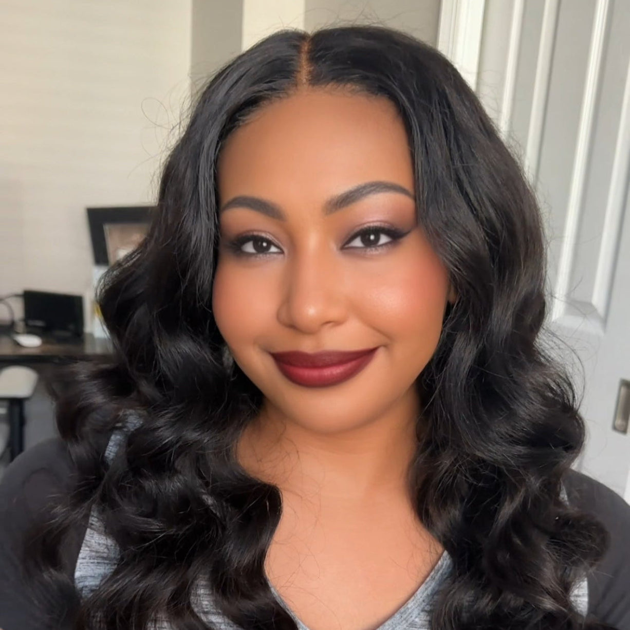 brazilian wavy 4x4 closure close up view
